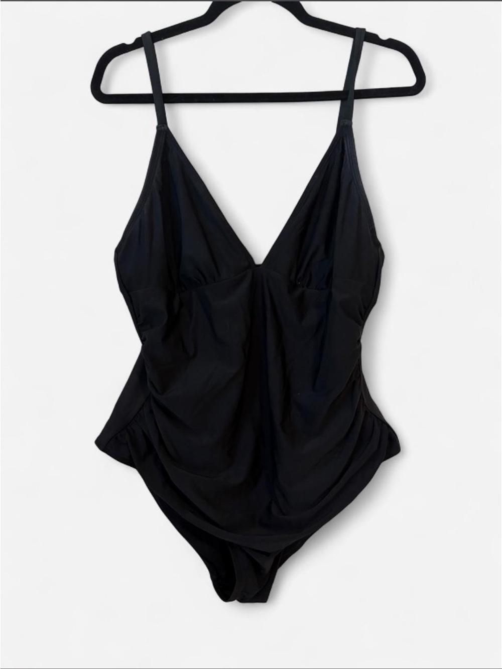 Amazon Women's Black One-Piece Swimsuit with V-Neck